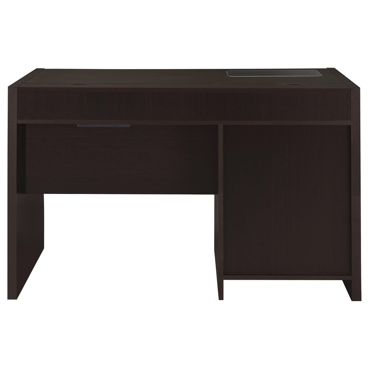 Halston 47-inch 2-drawer Office Desk with Cabinet Cappuccino