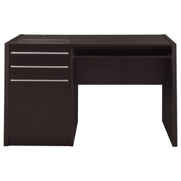 Halston 47-inch 2-drawer Office Desk with Cabinet Cappuccino