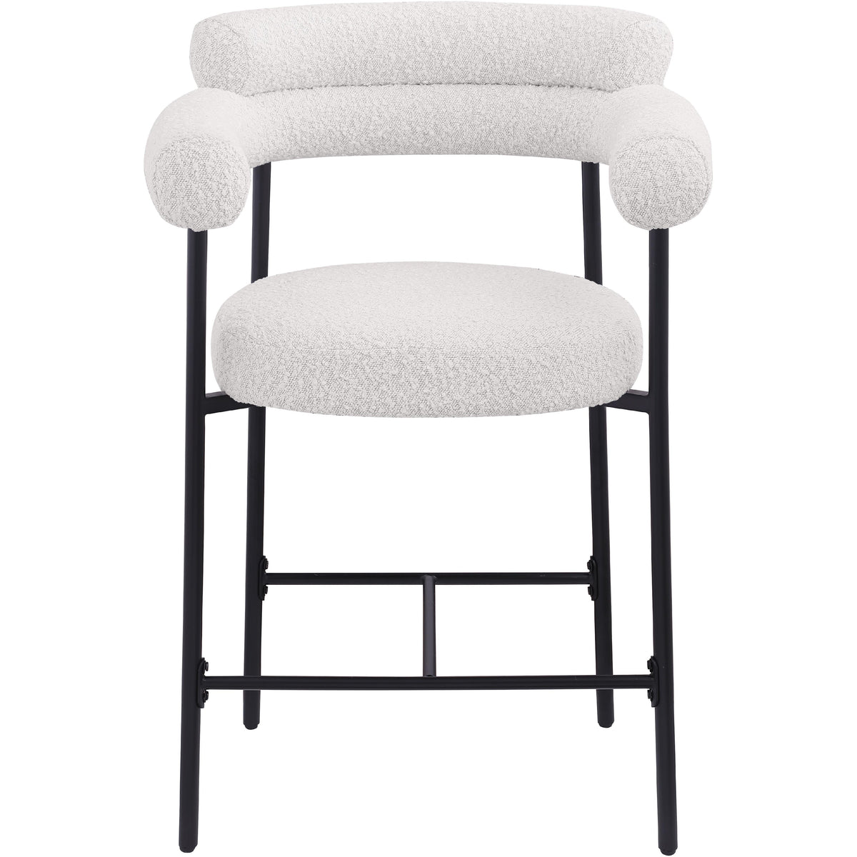 Meridian Blake Cream Boucle Fabric Counter Stool