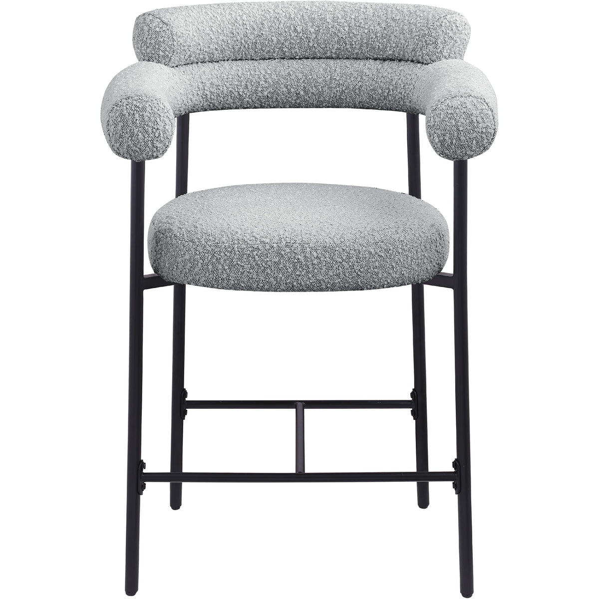 Meridian Blake Grey Boucle Fabric Counter Stool