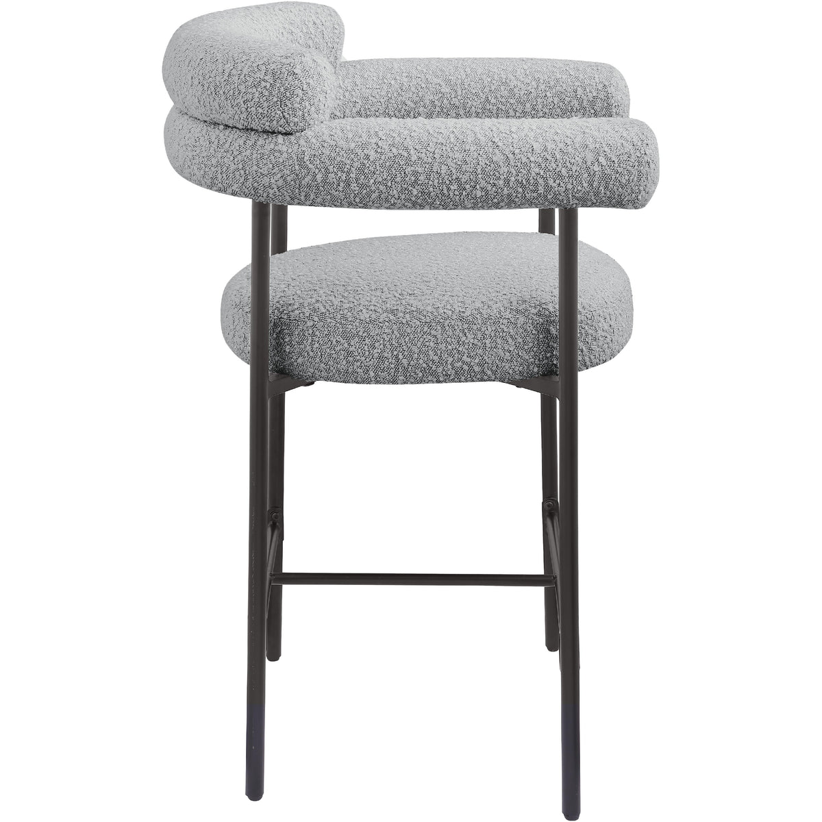 Meridian Blake Grey Boucle Fabric Counter Stool
