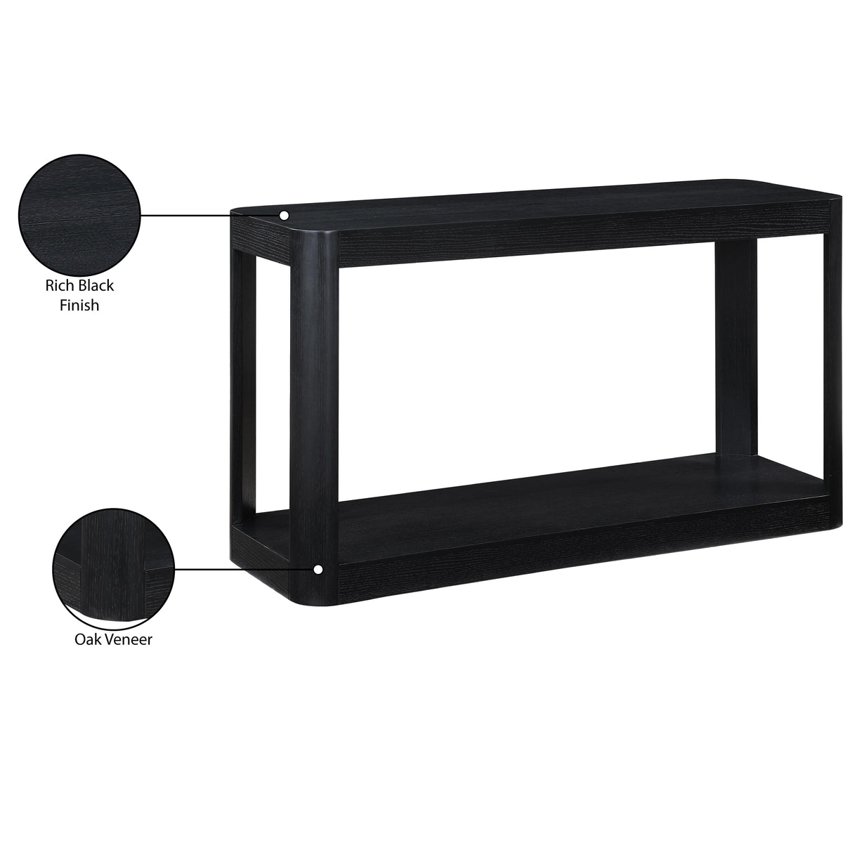 Meridian Reeves Black Console Table