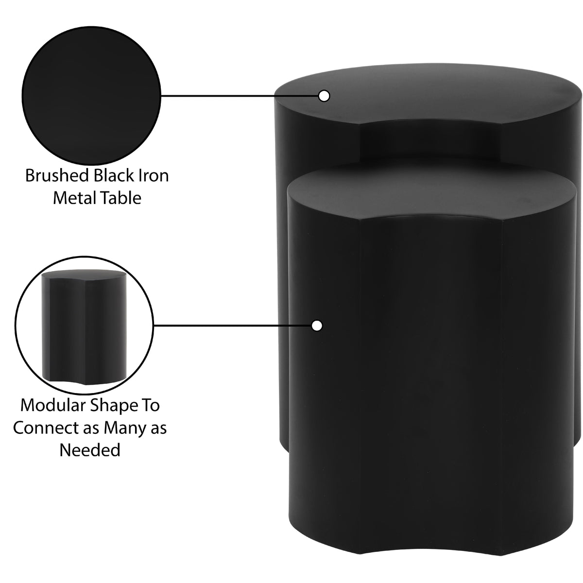 Meridian Dimple Black End Table