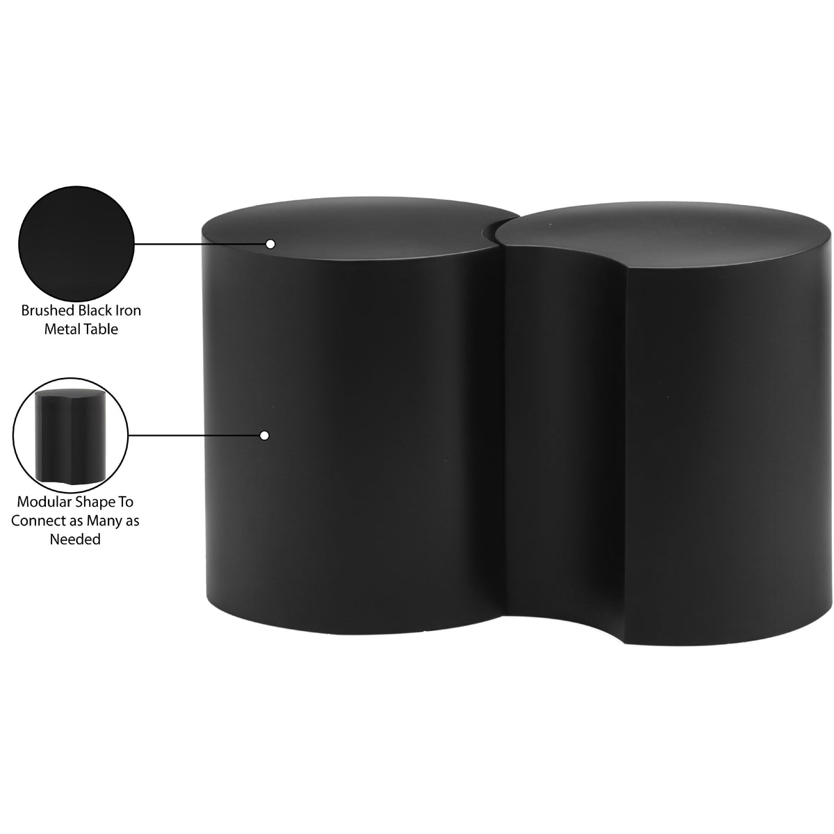Meridian Dimple Black End Table