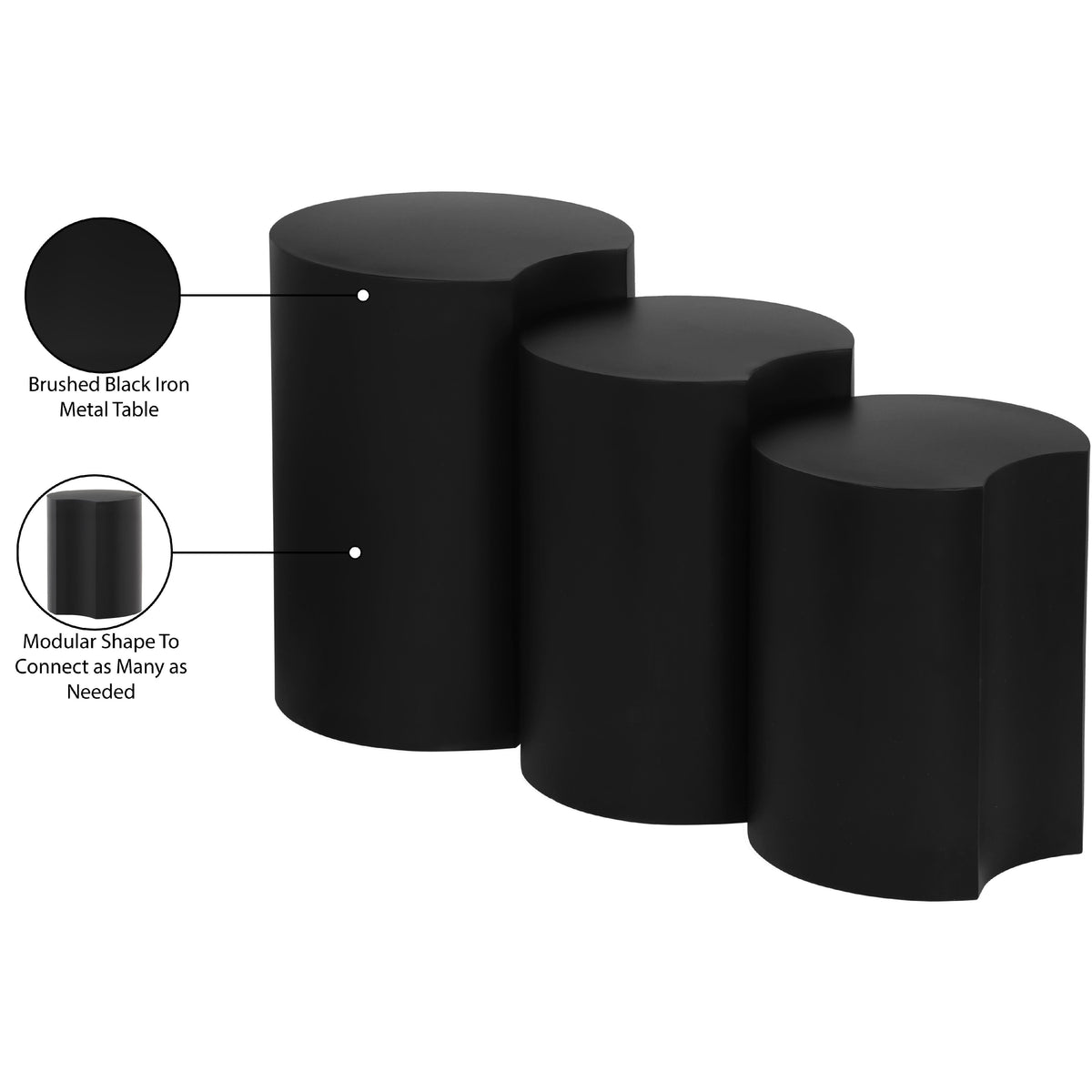 Meridian Dimple Black End Table