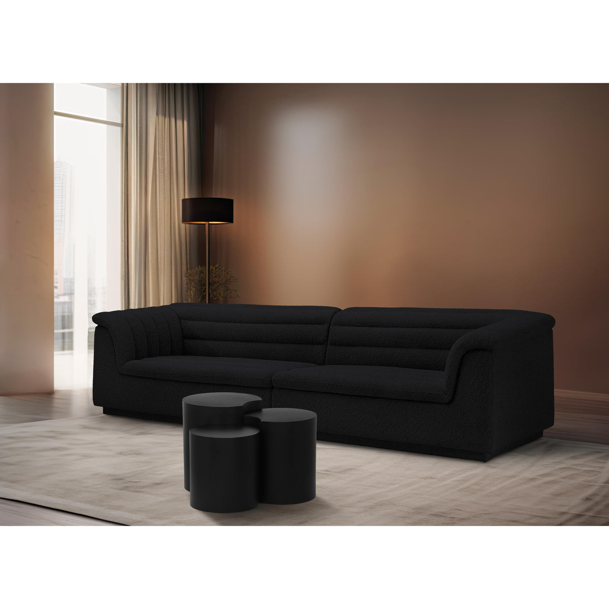 Meridian Dimple Black End Table