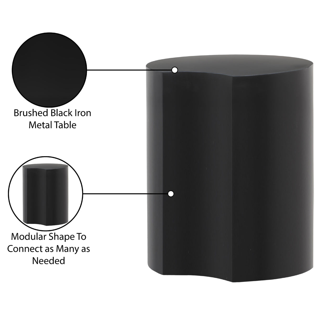 Meridian Dimple Black End Table