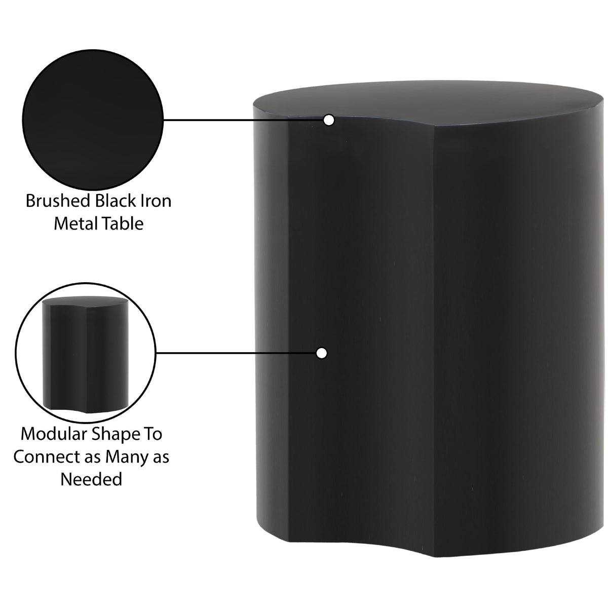 Meridian Dimple Black End Table