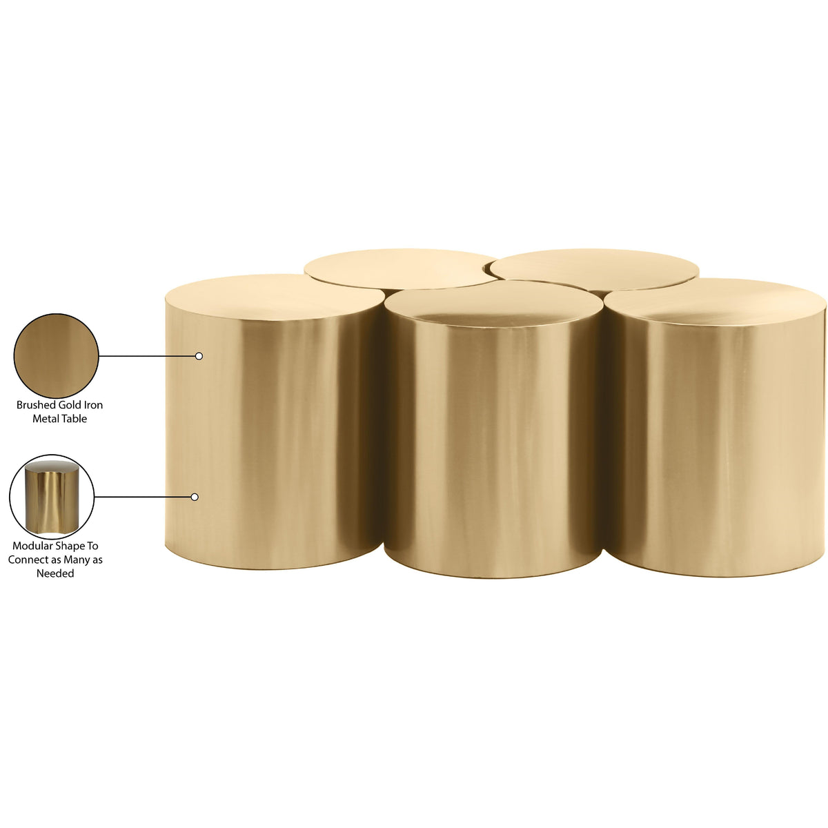 Meridian Dimple Gold Coffee Table