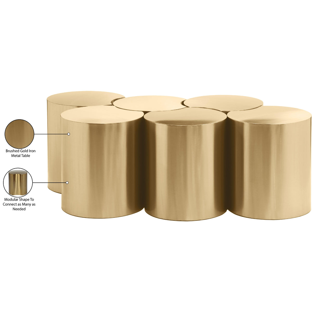 Meridian Dimple Gold Coffee Table