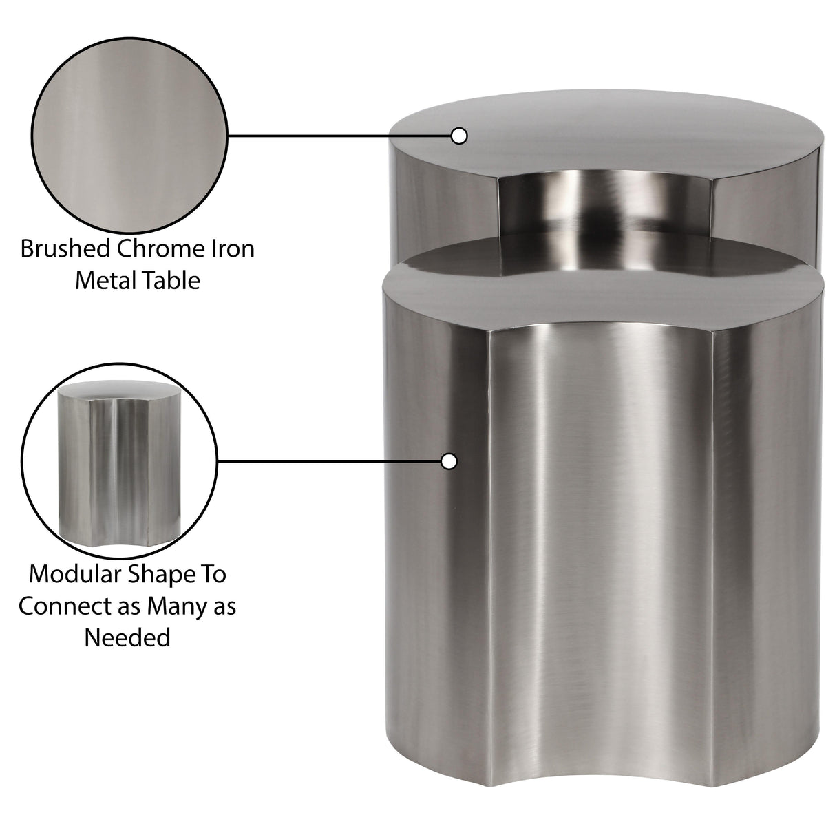 Meridian Dimple Silver End Table