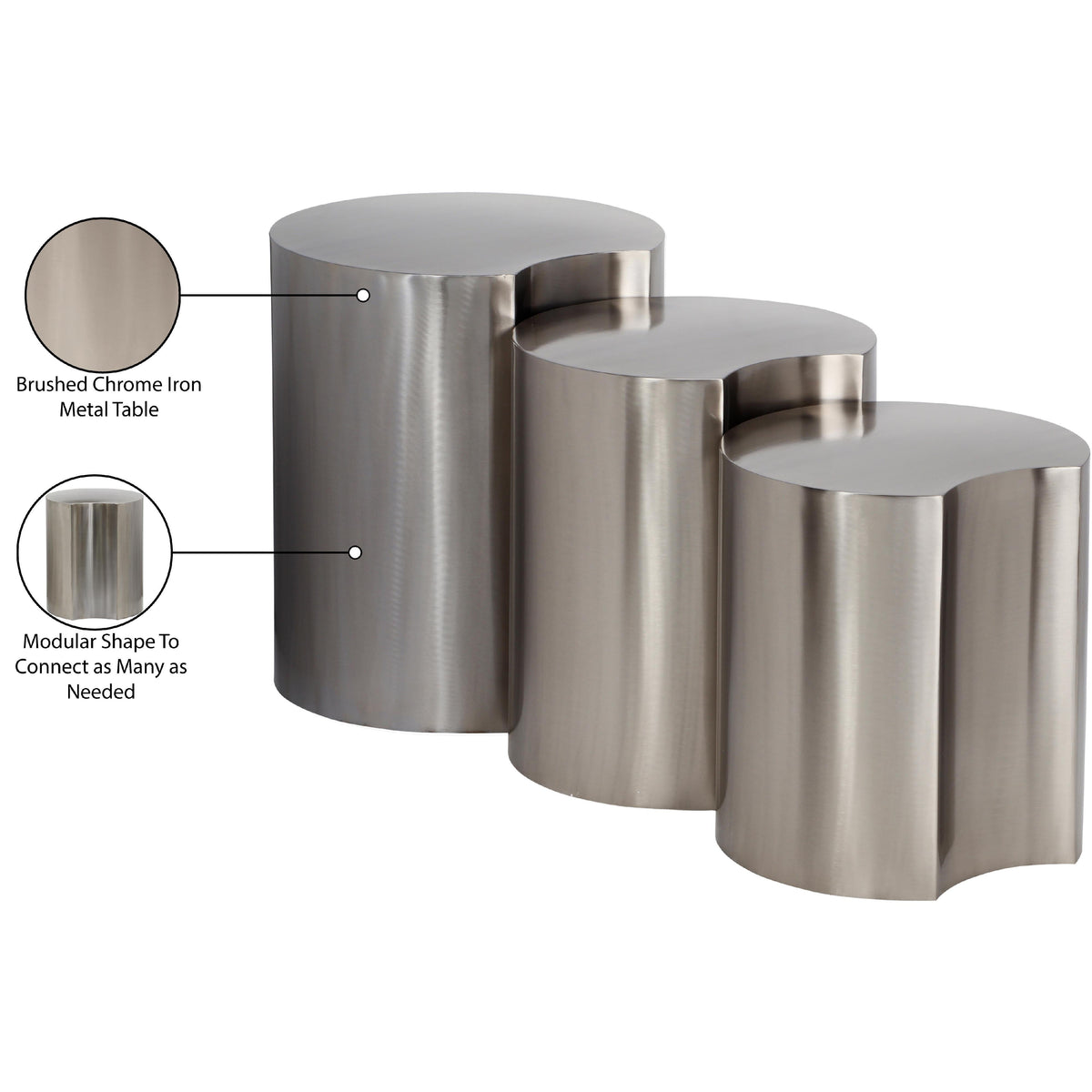 Meridian Dimple Silver End Table