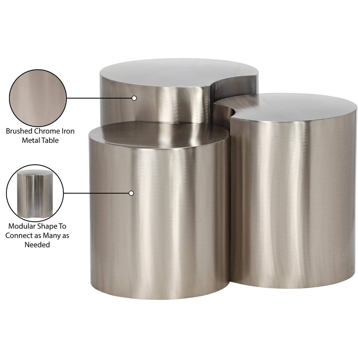 Meridian Dimple Silver End Table
