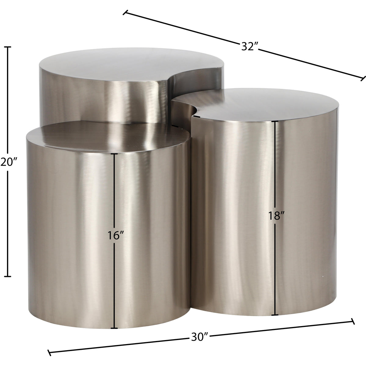 Meridian Dimple Silver End Table