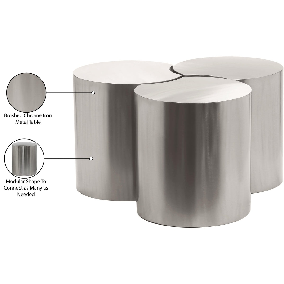 Meridian Dimple Silver Coffee Table