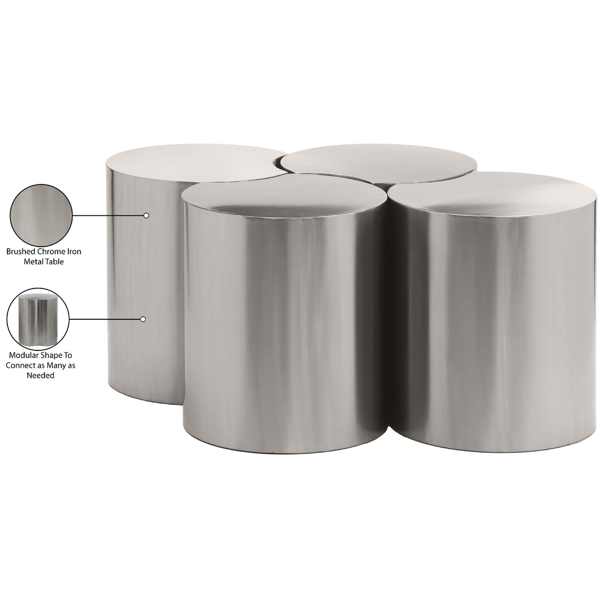 Meridian Dimple Silver Coffee Table
