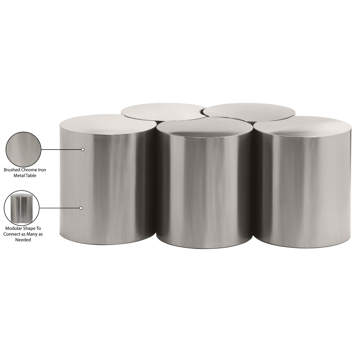 Meridian Dimple Silver Coffee Table