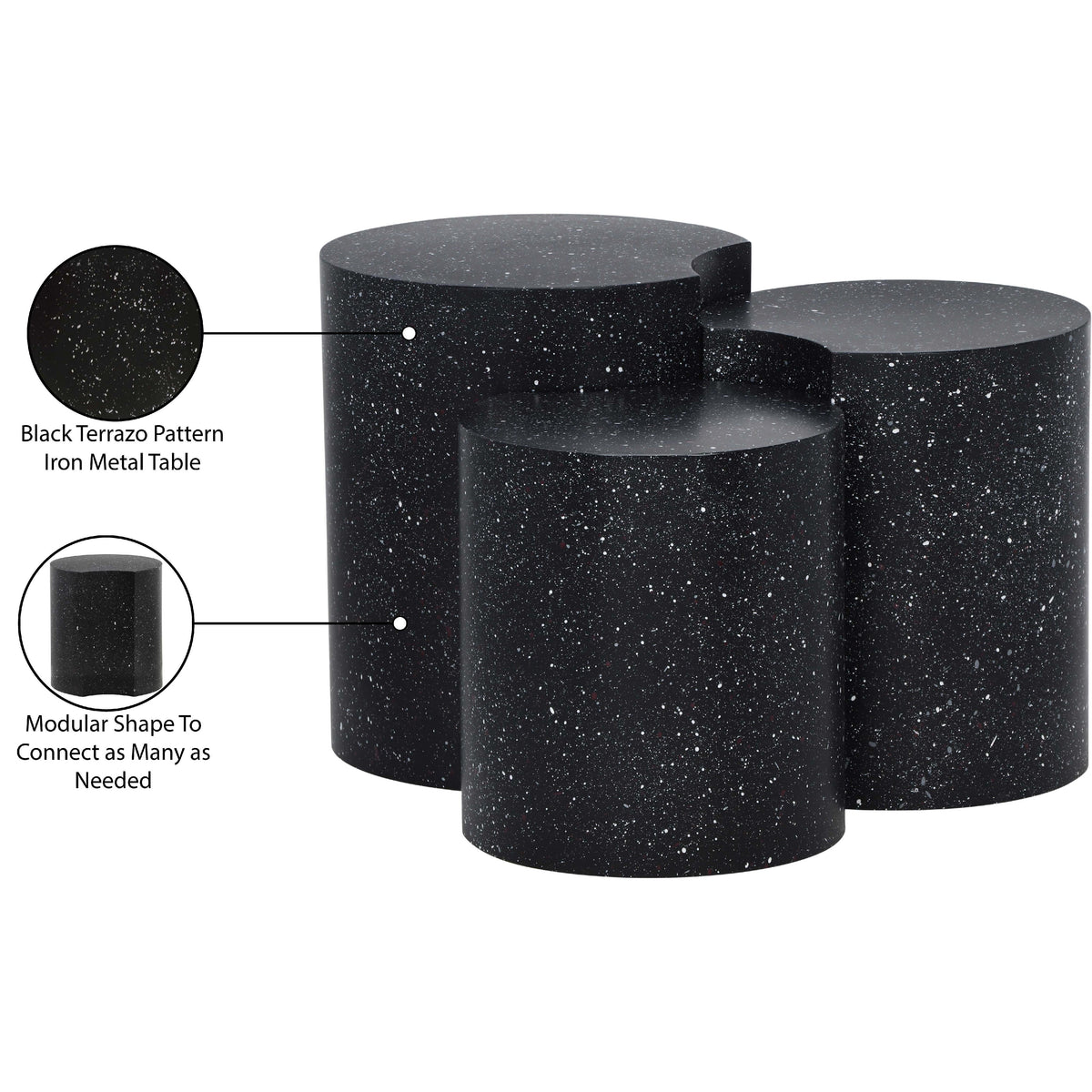 Meridian Dimple Black End Table