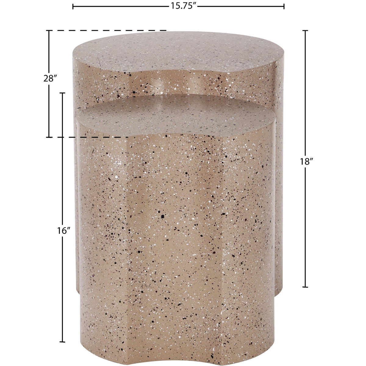 Meridian Dimple Taupe End Table