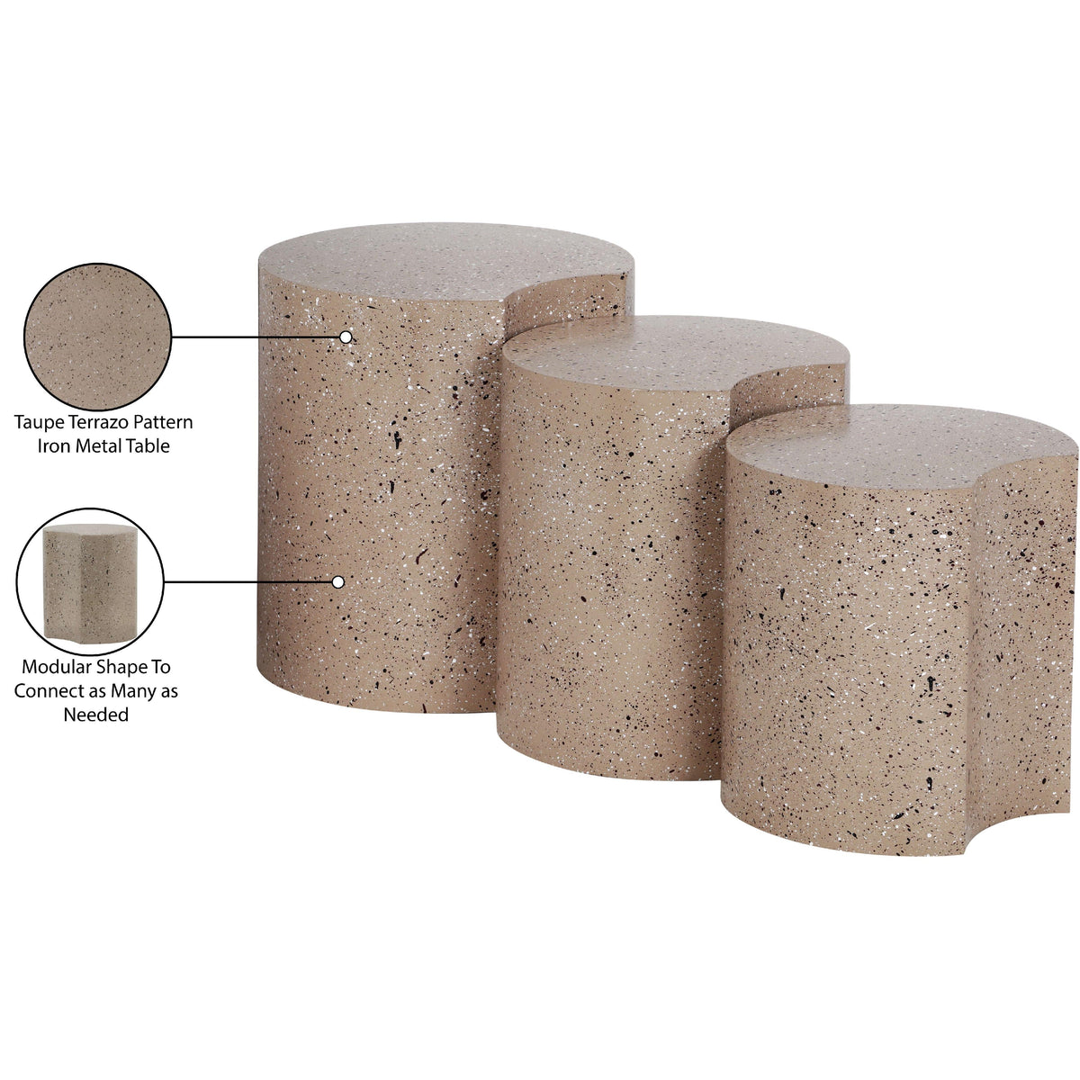 Meridian Dimple Taupe End Table