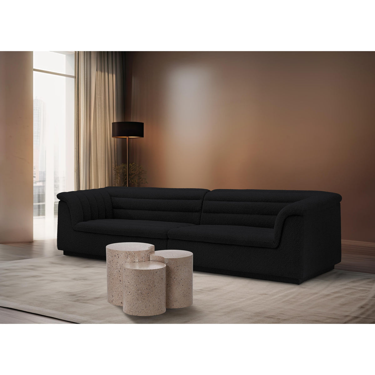 Meridian Dimple Taupe End Table