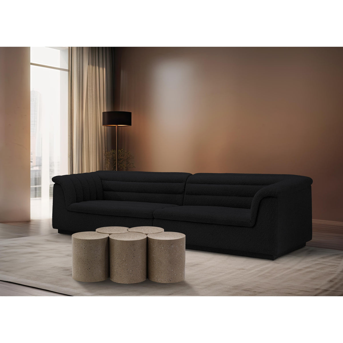Meridian Dimple Taupe Coffee Table