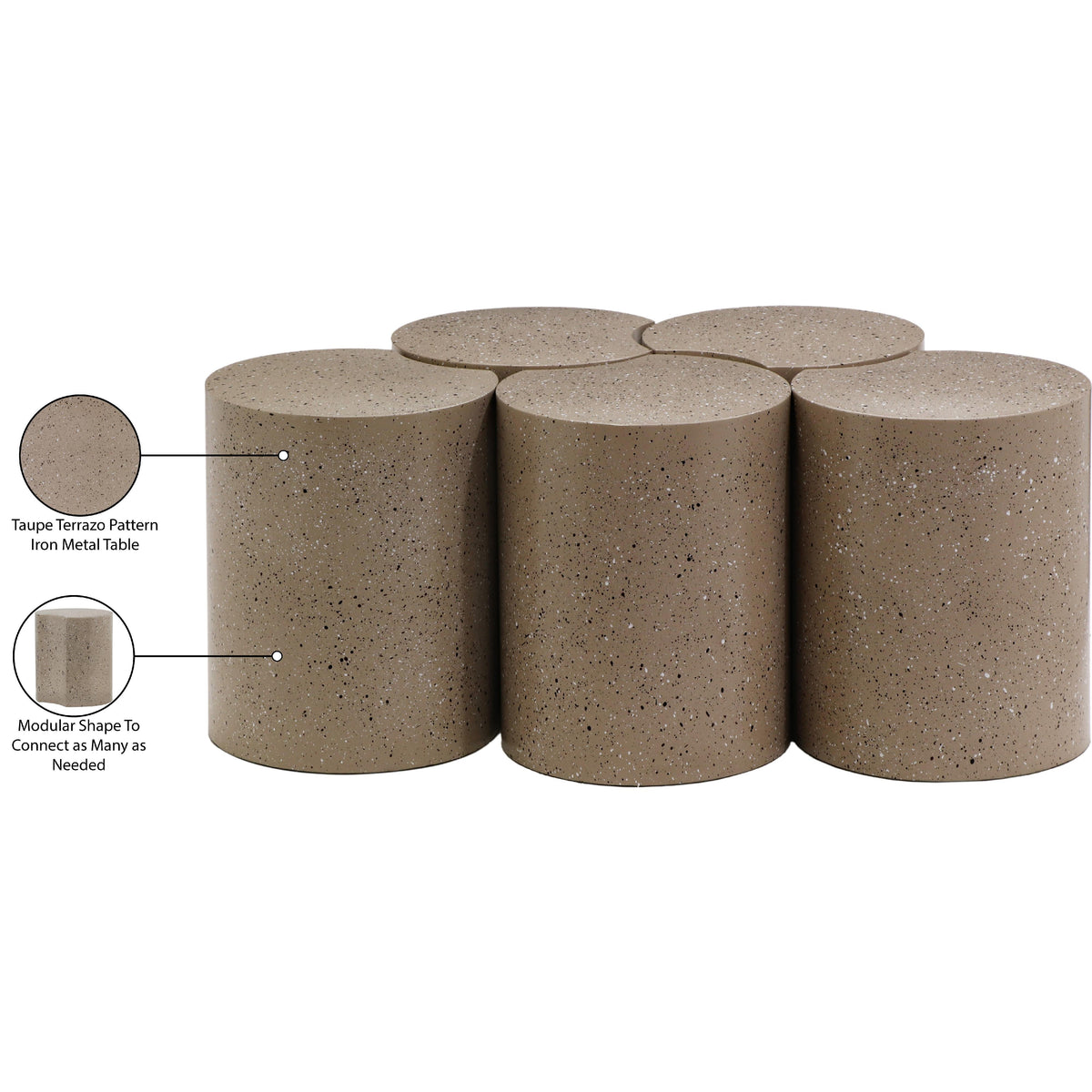 Meridian Dimple Taupe Coffee Table