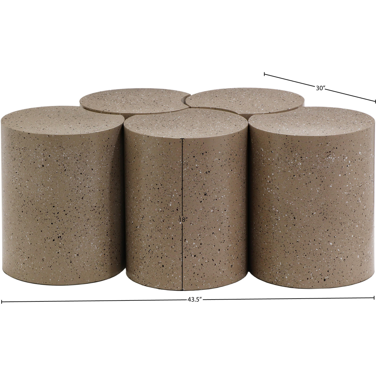 Meridian Dimple Taupe Coffee Table