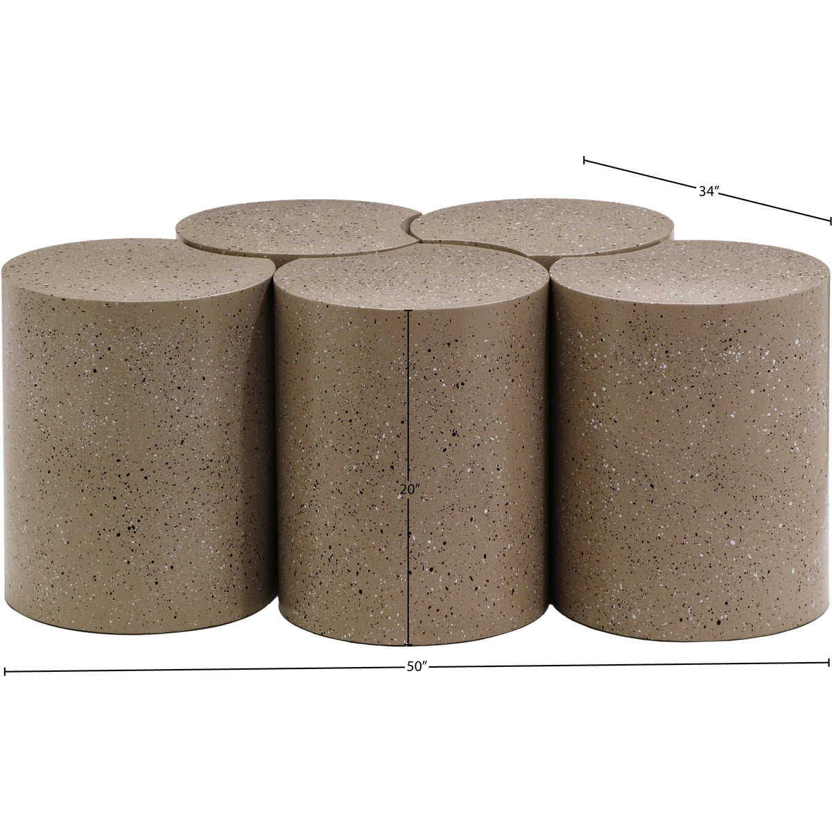 Meridian Dimple Taupe Coffee Table