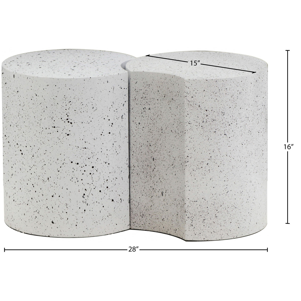Meridian Dimple White End Table
