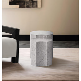 Meridian Dimple White End Table