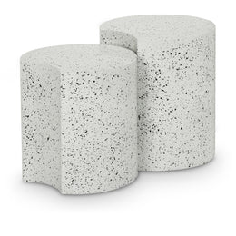 Meridian Dimple White End Table