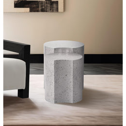 Meridian Dimple White End Table