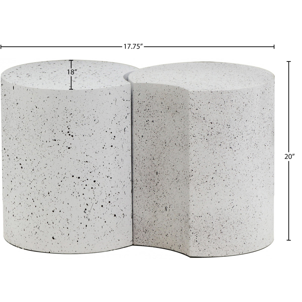 Meridian Dimple White End Table
