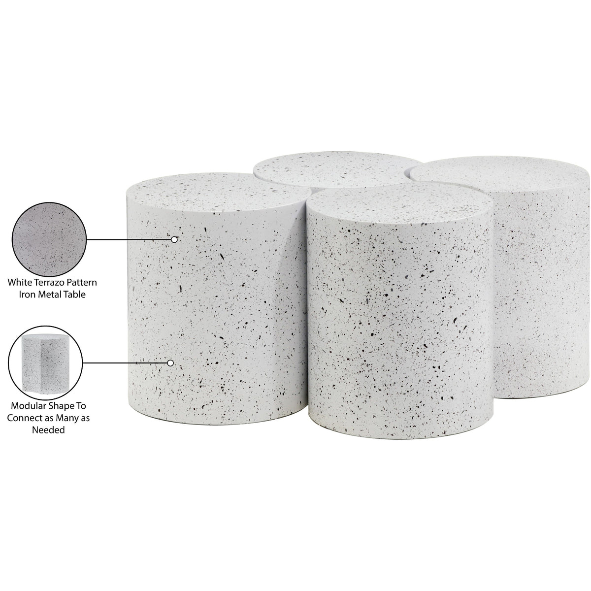 Meridian Dimple White Coffee Table
