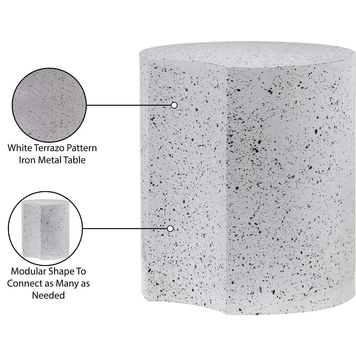 Meridian Dimple White End Table