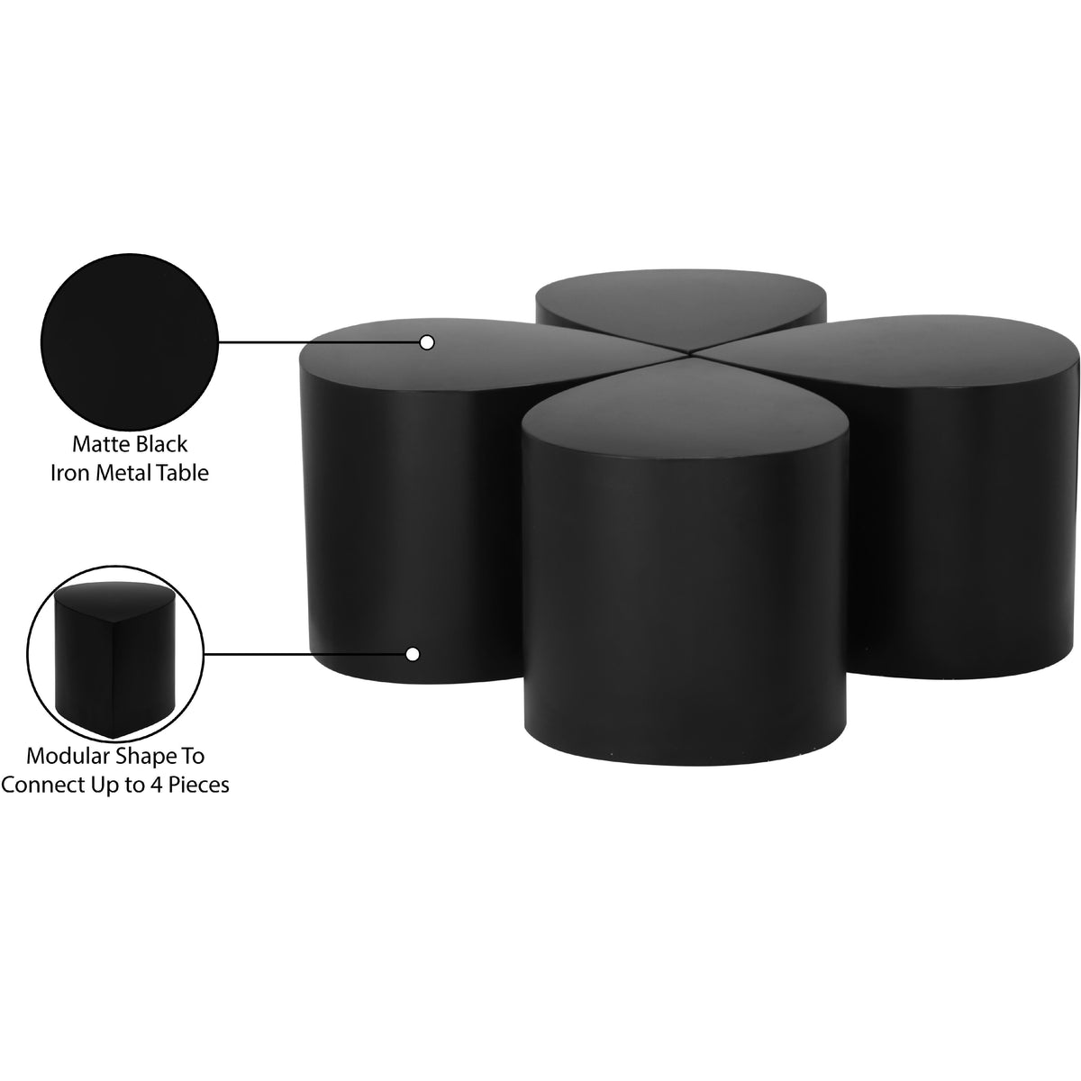 Meridian Petal Black Coffee Table