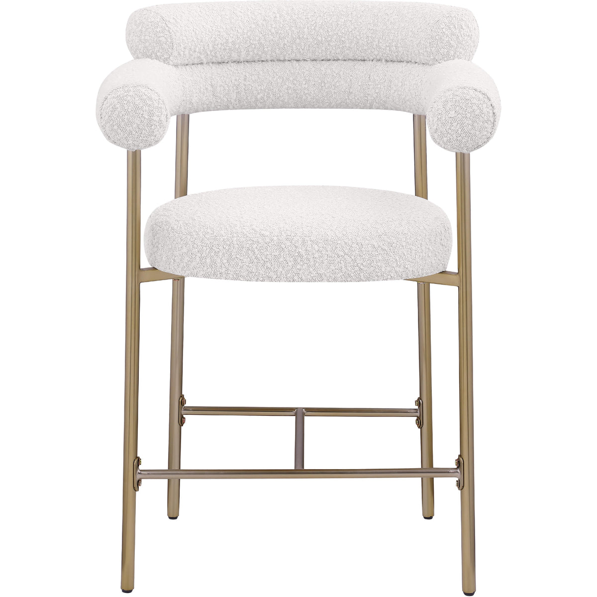 Meridian Blake Cream Boucle Fabric Counter Stool