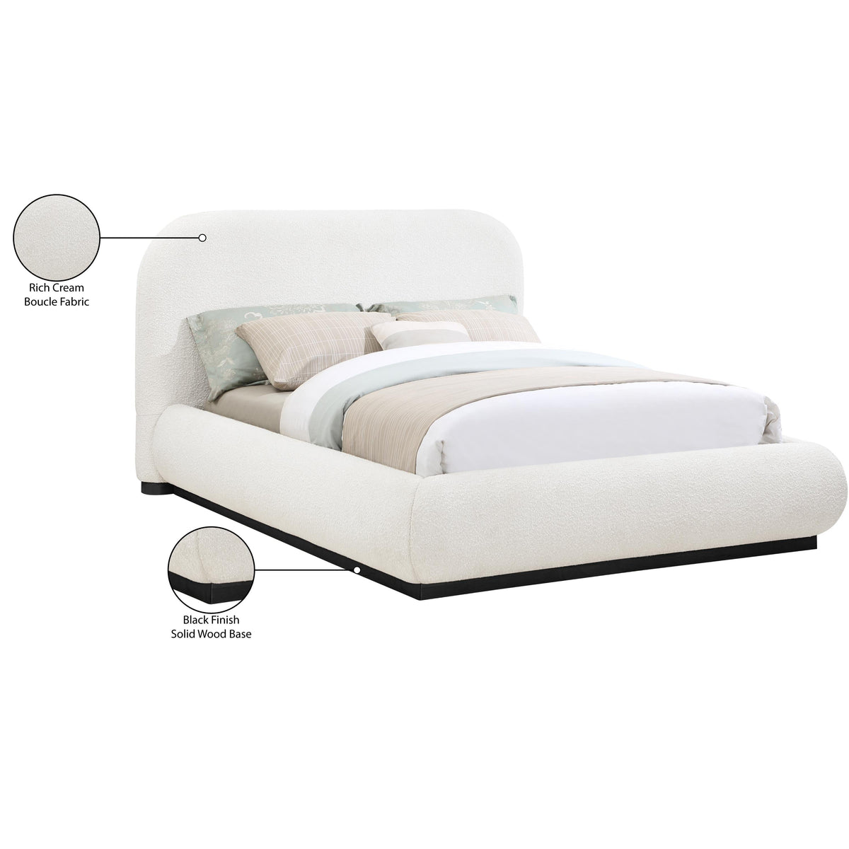 Meridian Vaughn Cream Queen Bed