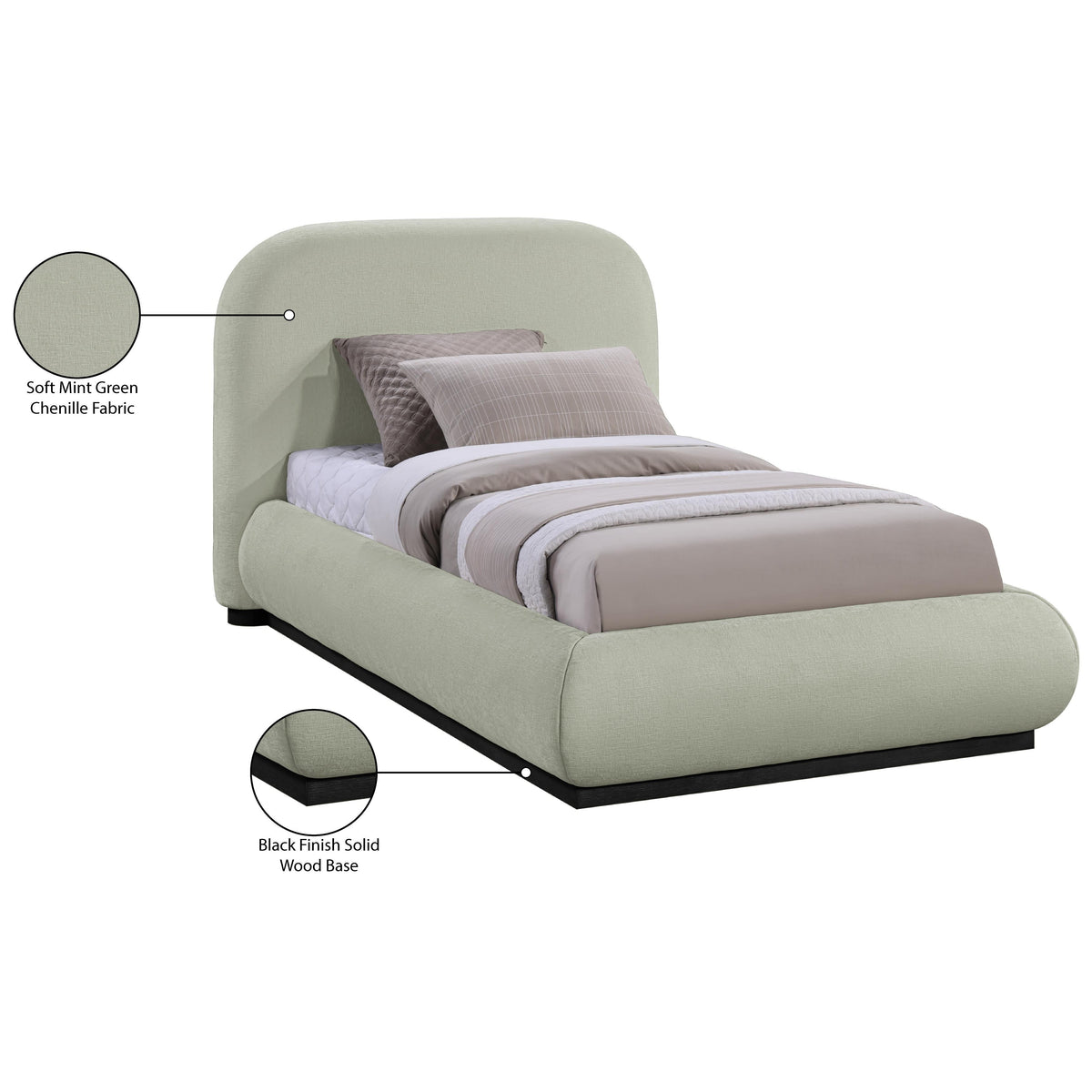 Meridian Vaughn Mint Twin Bed