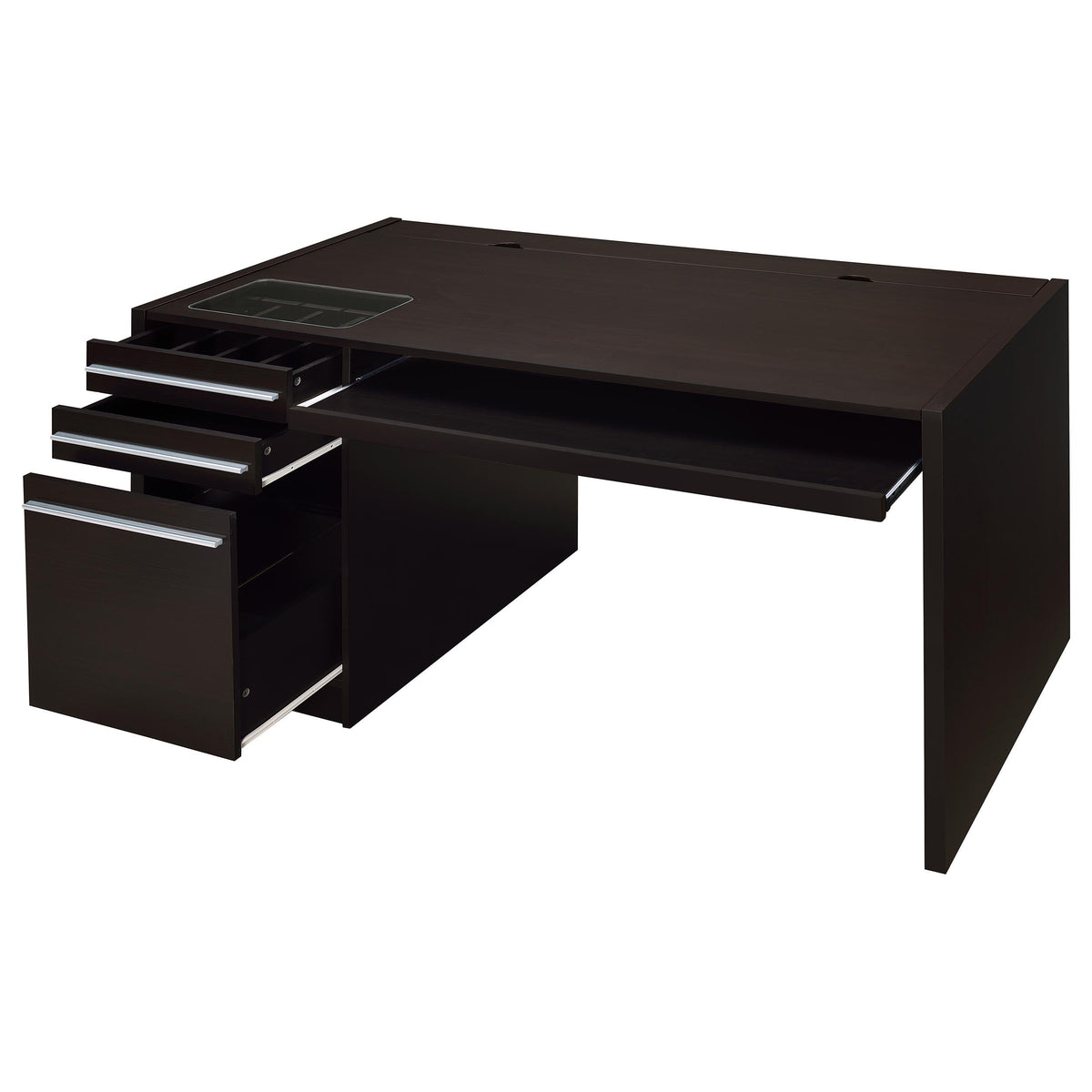 Halston 60-inch 3-drawer Office Computer Desk Cappuccino