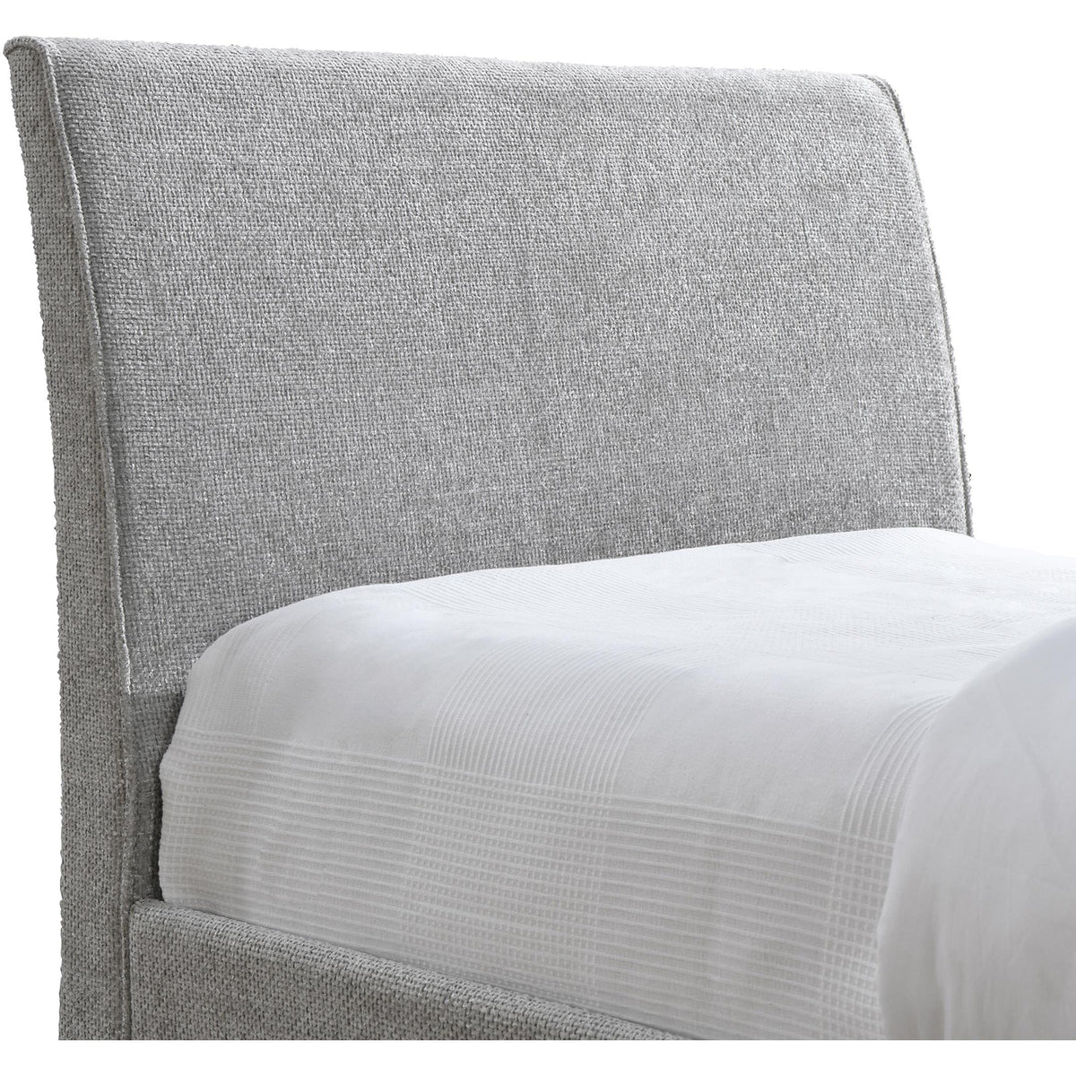 Meridian Myles Grey Chenille Fabric Twin Trundle Bed