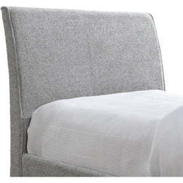 Meridian Myles Grey Chenille Fabric Twin Trundle Bed