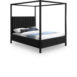 Meridian Kelly Black Boucle Fabric Full Bed (3 Boxes)