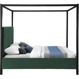 Meridian Kelly Green Boucle Fabric Queen Bed (3 Boxes)