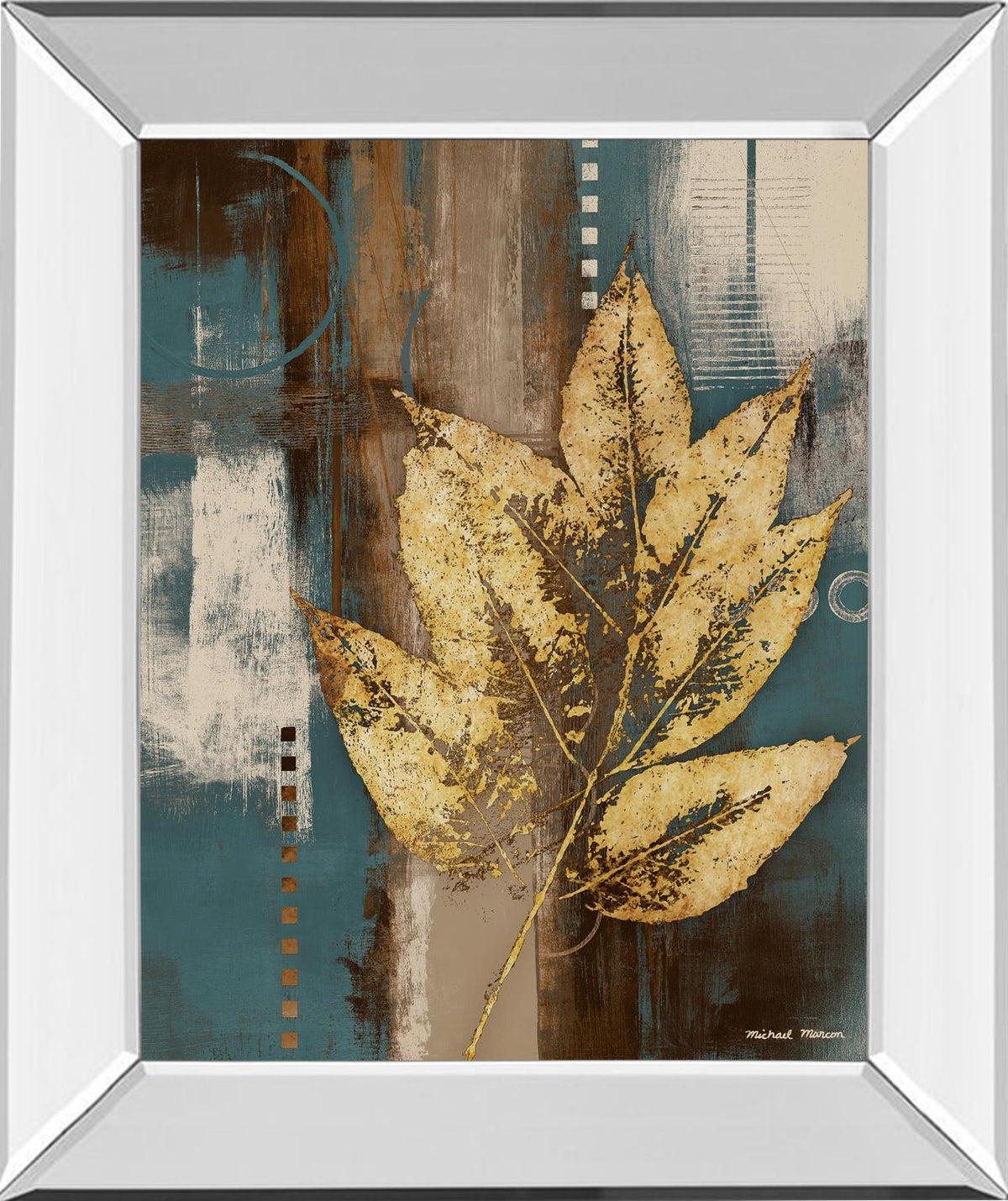 Mirrored Frame Golden Force I  By Michael Marcon 22X26 Mirror Frame Print