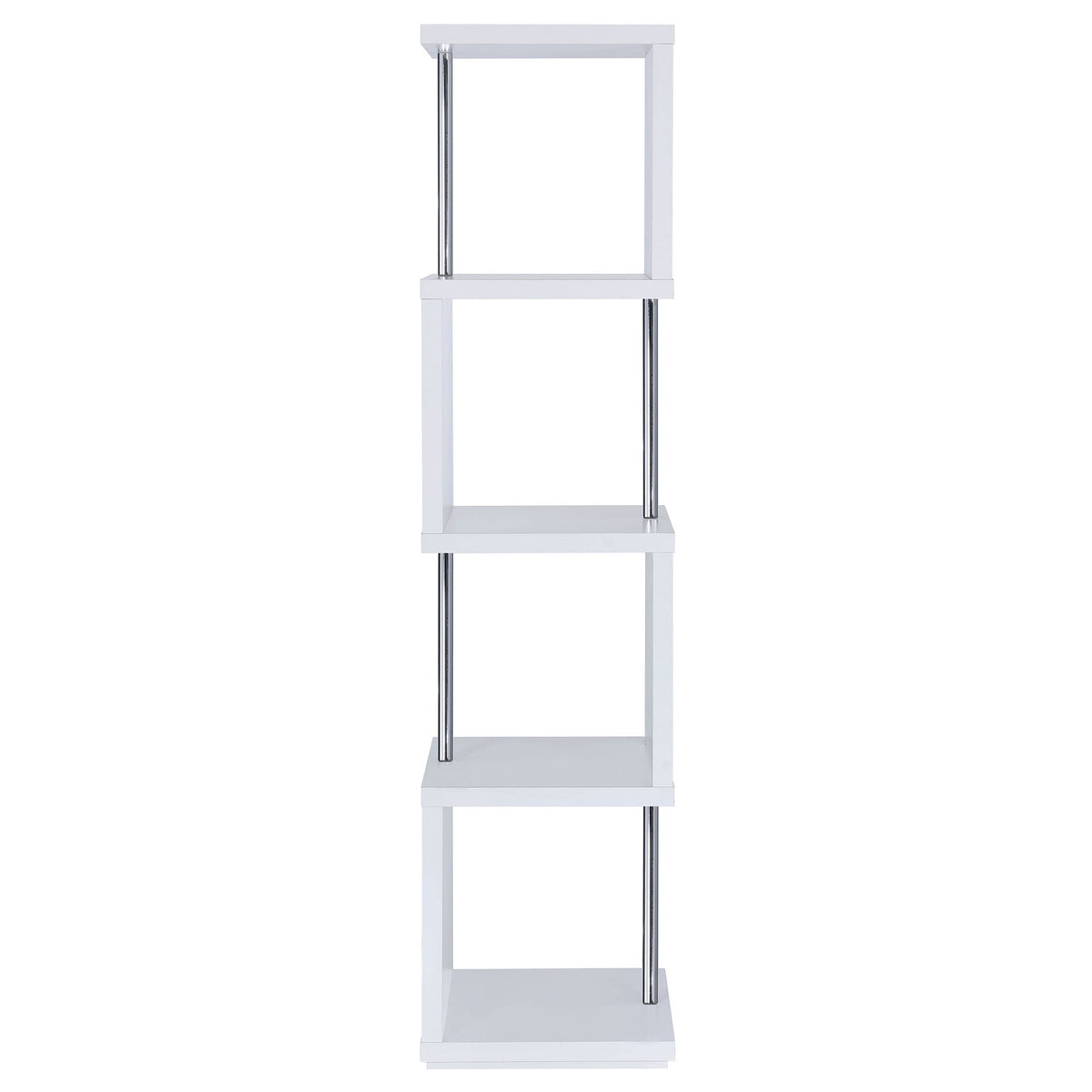 Baxter 67-inch 4-shelf Bookshelf Black and Chrome