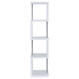 Baxter 67-inch 4-shelf Bookshelf Black and Chrome