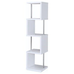 Baxter 67-inch 4-shelf Bookshelf Black and Chrome