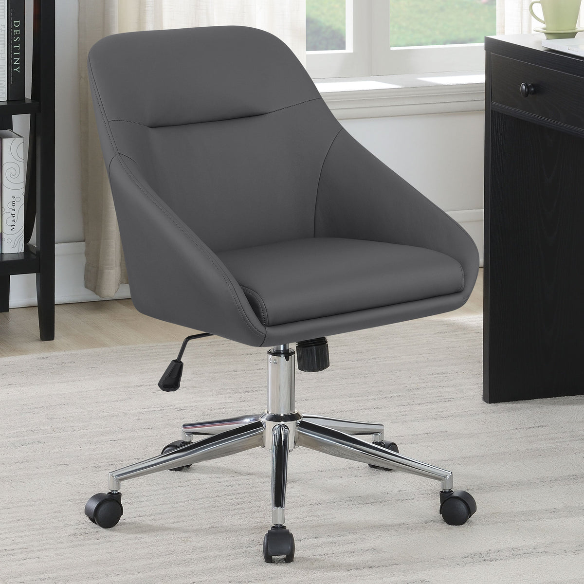 Jackman Upholstered Adjustable Home Office Desk Chair Brown